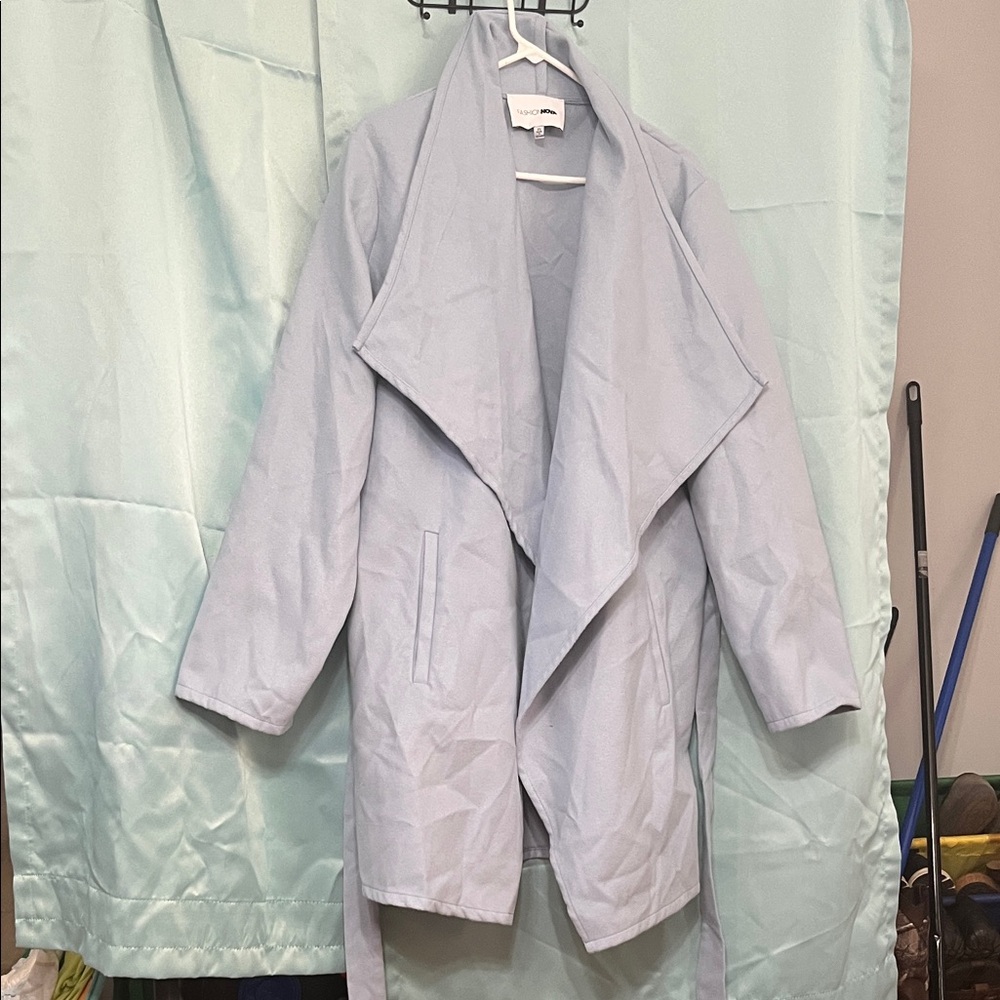 Fashion Nova Light Blue Trench Coat